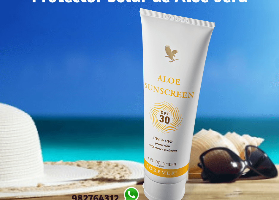 Protector solar de Aloe Vera orgánico para pieles sensibles